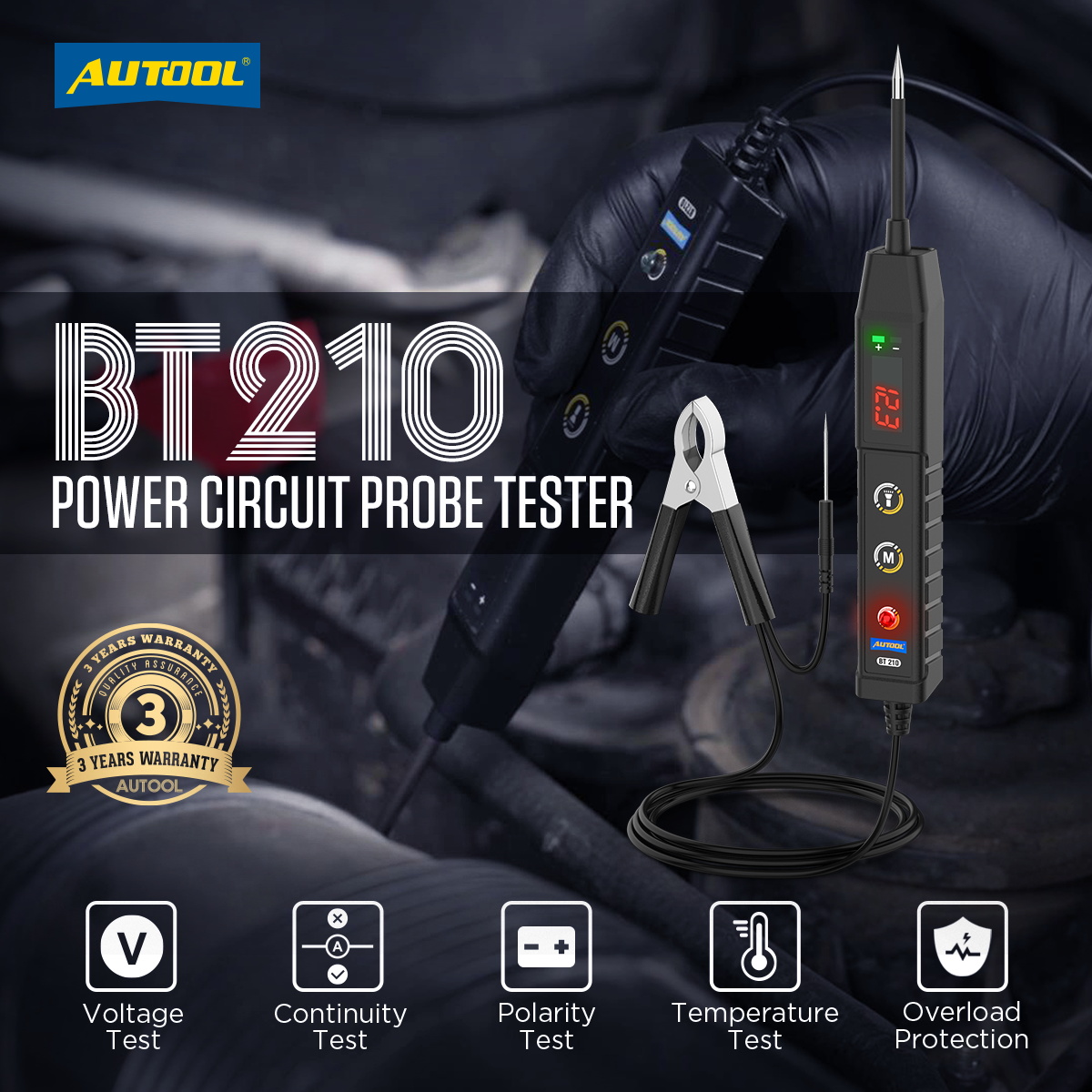AUTOOL Nowy BT210 Tester Obwod – Power Tools Voltage recenzja i cena