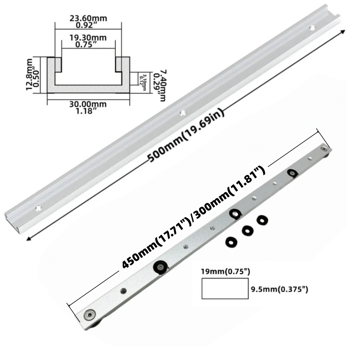Zestaw aluminiowych szyn T, sz – Scroll Saw Bench recenzja i cena